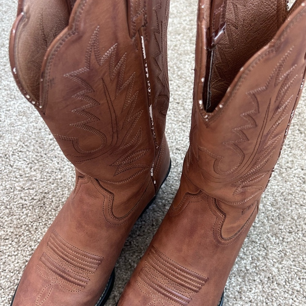 Ariat Women's Heritage X Toe Elastic Wide Calf Western Snip Toe Boot-10040425 - Picture 8 of 12